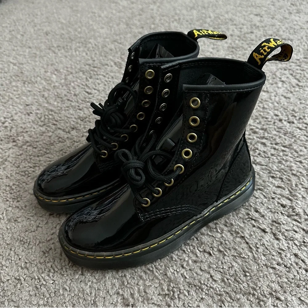 Dr. Martens Shoes Womens Size 5 Zavala Black Patent Leather Boots - Picture 4 of 10